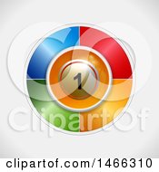Poster, Art Print Of 3d Bingo Or Lottery Ball In A Colorful Circule Disk On Gray
