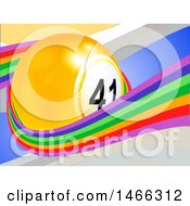 Poster, Art Print Of 3d Lottery Or Bingo Ball In A Rainbow Wave