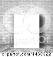 Poster, Art Print Of 3d Blank Canvas Leaning Against A Wall