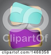 Clipart Of Blue And Purple Banner Designs On Gray Royalty Free Vector Illustration