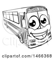 Poster, Art Print Of Black And White Happy School Bus