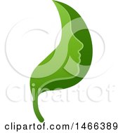 Poster, Art Print Of Green Leaf Face
