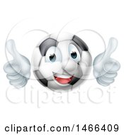 Clipart Of A Soccer Ball Mascot Character Giving Two Thumbs Up Royalty Free Vector Illustration