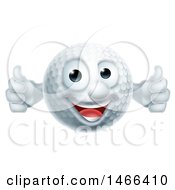 Clipart Of A Golf Ball Mascot Giving Two Thumbs Up Royalty Free Vector Illustration