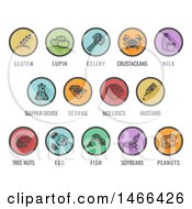 Poster, Art Print Of Colorful Round Allergy Icons With Text