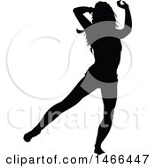 Clipart Of A Silhouetted Woman Dancing Royalty Free Vector Illustration