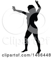 Clipart Of A Silhouetted Woman Dancing Royalty Free Vector Illustration