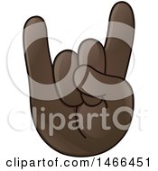 Clipart Of A Hand Emoji Gesturing The Sign Of The Horns Royalty Free Vector Illustration