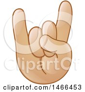 Poster, Art Print Of Hand Emoji Gesturing The Sign Of The Horns