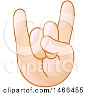 Clipart Of A Hand Emoji Gesturing The Sign Of The Horns Royalty Free Vector Illustration