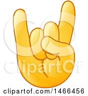 Poster, Art Print Of Hand Emoji Gesturing The Sign Of The Horns