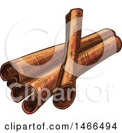 Poster, Art Print Of Sketched Spice Cinnamon Sticks