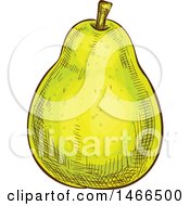 Clipart Of A Sketched Pear Royalty Free Vector Illustration by Vector Tradition SM