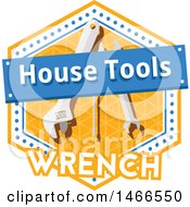 Poster, Art Print Of Wrench Shield Design With Text