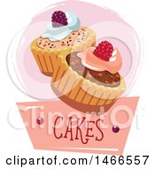 Clipart Of A Cupcake Design With Text Royalty Free Vector Illustration