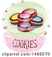 Clipart Of A Cookie Or Biscuit Design With Text Royalty Free Vector Illustration