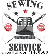 Clipart Of A Sewing Thymbol Button And Crossed Needle Design Royalty Free Vector Illustration