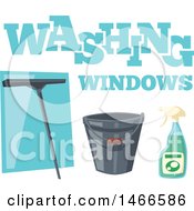 Clipart Of A Washing Windows Cleaning Design Royalty Free Vector Illustration