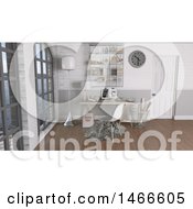 Poster, Art Print Of 3d Modern Office Interior With Big Windows