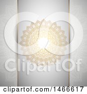 Clipart Of A Gray And Gold Mandala Background Royalty Free Vector Illustration