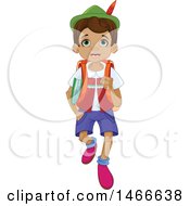 Wooden Puppet Boy Pinnochio Walking To School