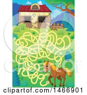 Poster, Art Print Of Maze With A Horse And Barn