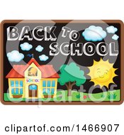 Poster, Art Print Of Blackboard With Back To School Text And Art