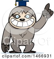 Clipart Of A Happy Professor Or Graduate Sloth Royalty Free Vector Illustration