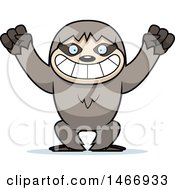 Clipart Of A Cheering Sloth Royalty Free Vector Illustration by Cory Thoman