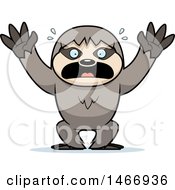 Clipart Of A Scared Sloth Royalty Free Vector Illustration