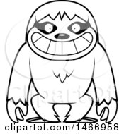 Poster, Art Print Of Outline Grinning Sloth