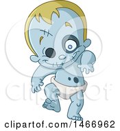 Clipart Of A Walking Baby Zombie Royalty Free Vector Illustration
