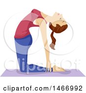 Poster, Art Print Of Teenage Girl In A Camel Yoga Pose