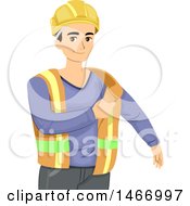 Poster, Art Print Of Teen Guy Putting On A Construction Worker Vet
