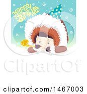 Boy Eskimo Under Happy Birthday Text