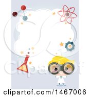 Poster, Art Print Of Scientist Boy With A Cloud And Laboratory Icons