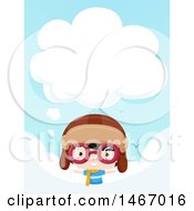 Clipart Of A Cute Aviator Boy Thinking Royalty Free Vector Illustration