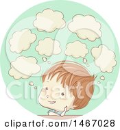 Poster, Art Print Of Sketched Boy With Thought Bubbles