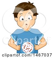 Poster, Art Print Of Brunette Boy With Intestinal Worms