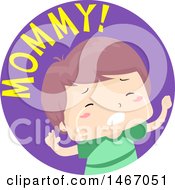 Poster, Art Print Of Boy With Mommy Text In A Circle