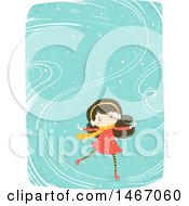 Poster, Art Print Of Happy Girl Ice Skating