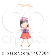 Marionette Puppet Girl Reading A Book