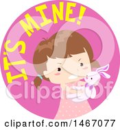 Poster, Art Print Of Girl With Its Mine Text In A Circle