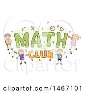 Poster, Art Print Of Sketch Of Children Around The Word Math Club