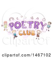 Poster, Art Print Of Sketch Of Children Around The Words Poetry Club