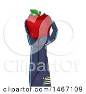 Clipart Of A Robotic Hand Holding An Apple Royalty Free Vector Illustration