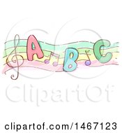 Clipart Of A Music Scale With Abc Royalty Free Vector Illustration