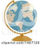 Clipart Of A Desk Globe Royalty Free Vector Illustration