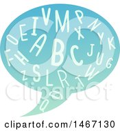 Clipart Of A Speech Balloon With Alphabet Letters Royalty Free Vector Illustration by BNP Design Studio