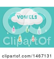Clipart Of A Cloud Raining Vowels Royalty Free Vector Illustration by BNP Design Studio